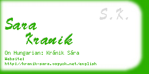 sara kranik business card